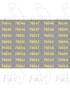 Cabside Numbersets for BR Standards