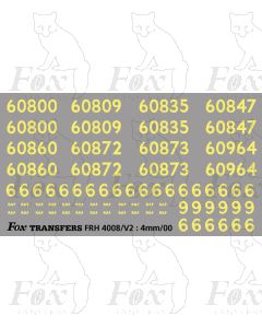 Cabside numbesets for named V2 locos