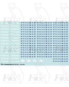 Pullman Lettering for Locomotive Hauled Coaches