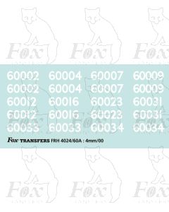 Gresley A4 Early BR Cabside Numbersets