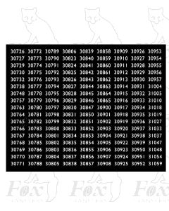 Southern Region Smokebox Numbersets 30726-31059