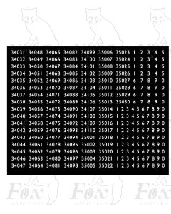 Southern Region Smokebox Numbersets 34031-35030 plus 1-0