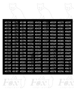 Midland Region Smokebox Numbersets 40154-40613