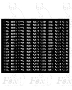 Midland Region Smokebox Numbersets 41773-42151