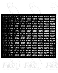 Midland Region Smokebox Numbersets 42458-42615
