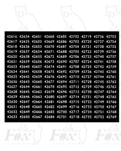 Midland Region Smokebox Numbersets 42616-42769