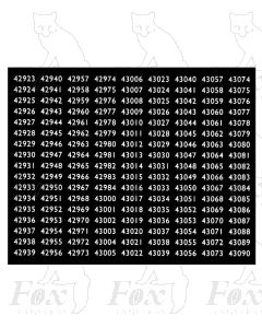 Midland Region Smokebox Numbersets 42923-43090