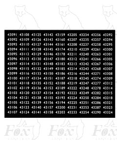 Midland Region Smokebox Numbersets43091-43324