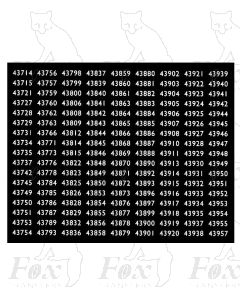 Midland Region Smokebox Numbersets 43714-43957