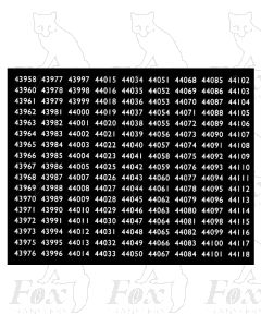 Midland Region Smokebox Numbersets 43958-44118