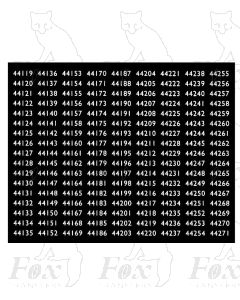 Midland Region Smokebox Numbersets 44119-44271