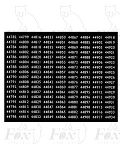 Midland Region Smokebox Numbersets 44782-44934
