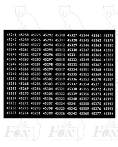Midland Region Smokebox Numbersets  45241-45394