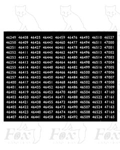 Midland Region Smokebox Numbersets 46249-47165