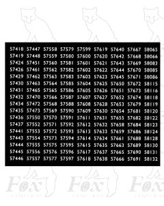 Midland Region Smokebox Numbersets 57418-58132