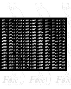 Eastern Region Smokebox Numbersets 65315-65645