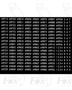 Eastern Region Smokebox Numbersets 69713-69936 plus 1-0