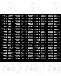 BR Standard Smokebox Numbersets 77016-80078