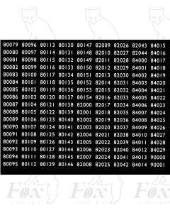 BR Standard Smokebox Numbersets 80079-90001