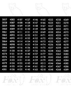 Western Region Smokebox Numbersets 3857-4289
