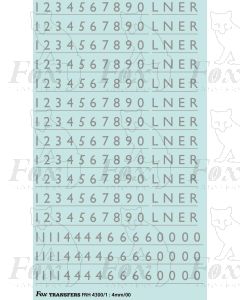 LNER Garter Blue Class A4 Streamlined Loco Lettering/Numbering