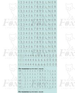 LNER Garter Blue Class A4 Streamlined Loco Lettering/Numbering