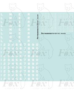 LNER Loco Lettering/Numbering for use on works grey painted engines.