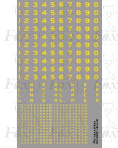 LNER Loco Lettering/Numbering - ex works photographic grey and some green liveries