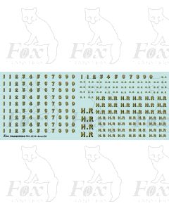 Highland Railway Big HR & Numeral Sheet