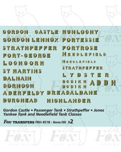 HR Highland Railway Locomotive Namesets