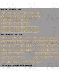 Pullman Namesets