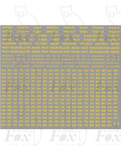 Freight Vehicle Numbersets and Wagon Namesets