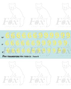 Steam Cabside Numbers - CURLY 6s and 9s - OFF WHITE