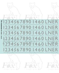LNER Garter Blue Class A4 Streamlined Loco Lettering/Numbering