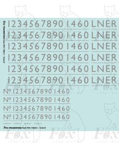 LNER Garter Blue Class A4 Streamlined Loco Lettering/Numbering