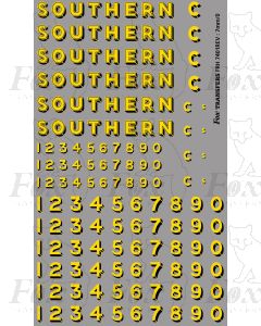 SR Bulleid Sunshine Lettering/Numbering 1941-1948