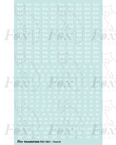 Freight Vehicle Running Numbersets with prefixes