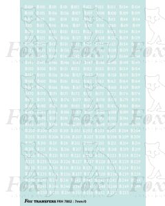 Freight Vehicle Running Numbersets with prefixes