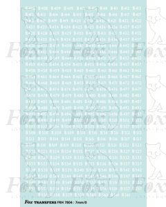 Freight Vehicle Running Numbersets with prefixes