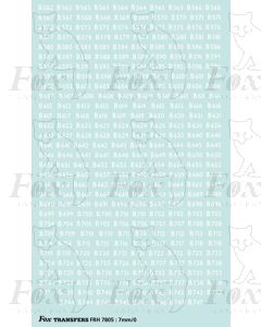 Freight Vehicle Running Numbersets with prefixes