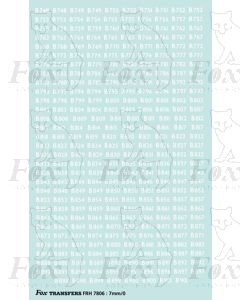 Freight Vehicle Running Numbersets with prefixes