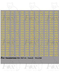 Freight Vehicle Running Numbersets