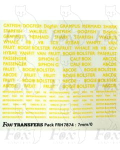 Freight Vehicle Names, British Railways Inscriptions