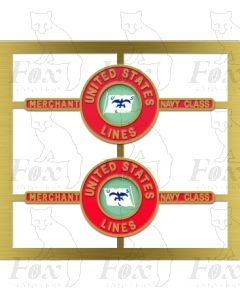 21C12 UNITED STATES LINES - fluttering flag design