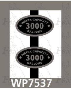 BR Water Capacity 3,000 gallons