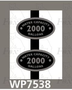 BR Water Capacity 2,000 gallons