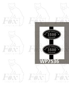 BR Water Capacity 3,500 gallons