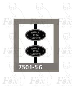 BR Loco worksplates Crewe 1956