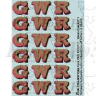 GWR Locomotive Initials gold/red/black