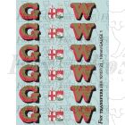 1927-1934 : G (twin shield crest) W Loco Initials gold/red